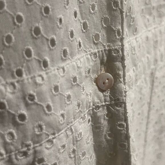 LOVESHACKFANCY Jodie Eyelet Ruffle White Dress $695 Size 4 Button Down - Picture 13 of 16